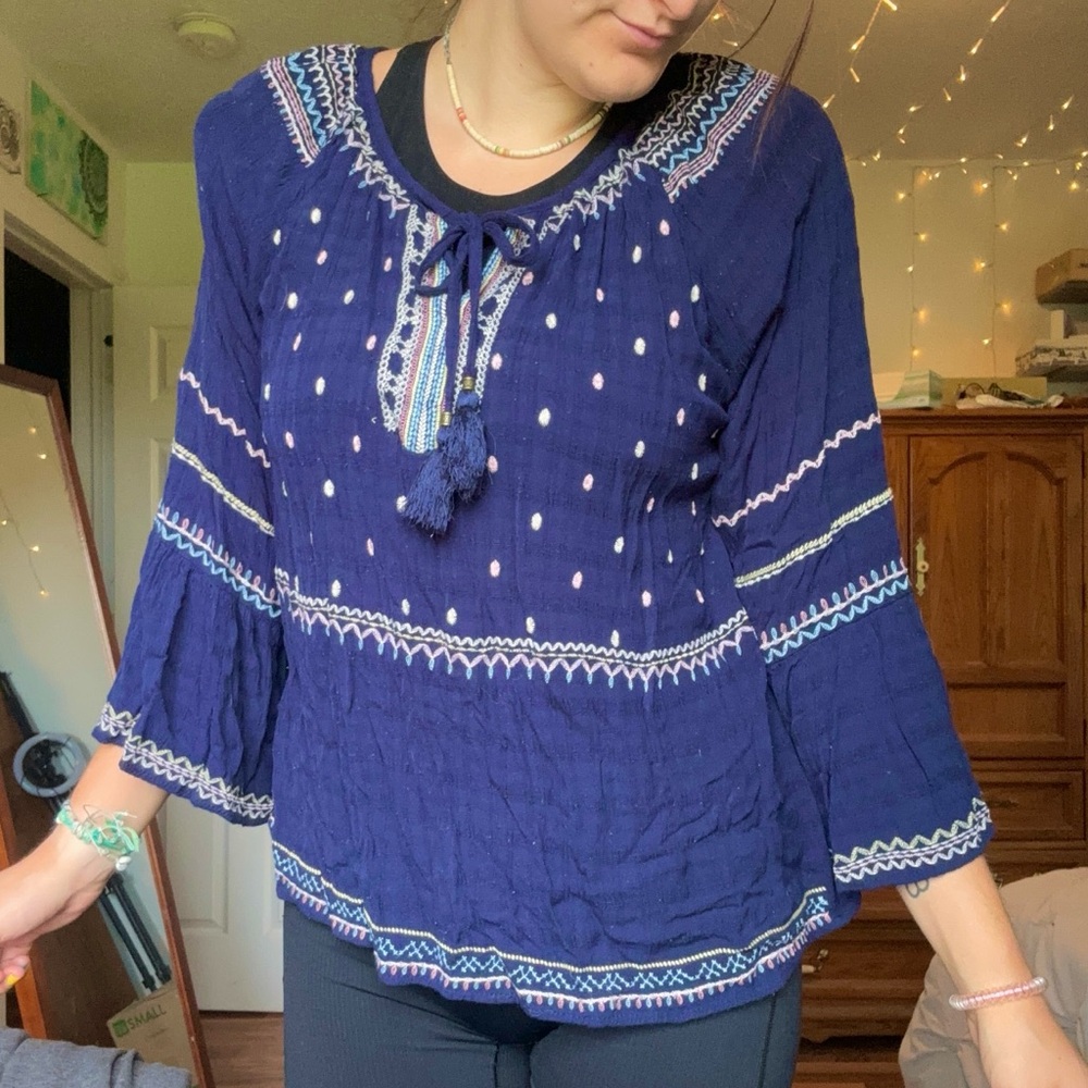 Knox Rose 3/4 sleeve flowy blouse